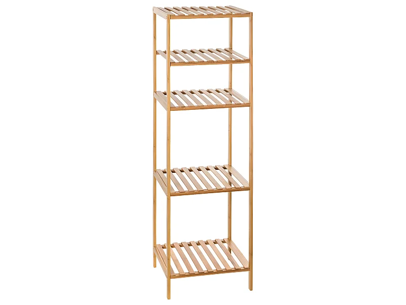 Étagère de rangement Colonne 4 niveaux en Bambou H 111.5 cm