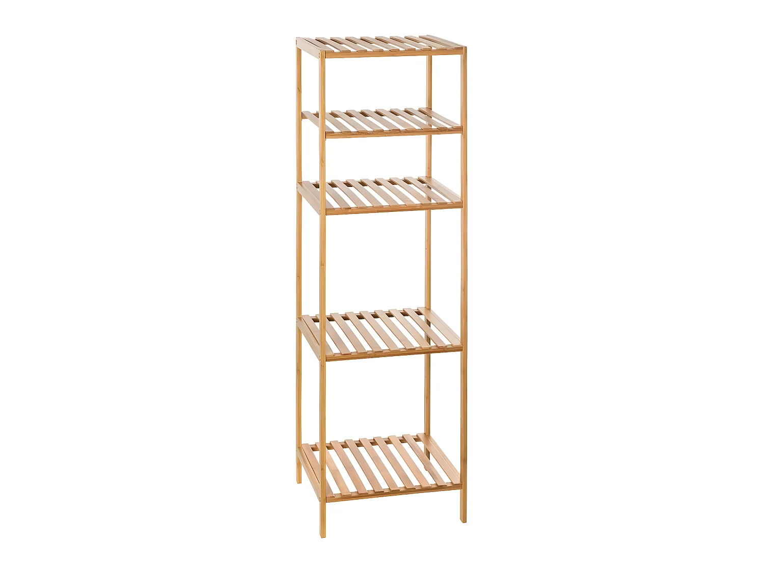 Étagère de rangement Colonne 4 niveaux en Bambou H 111.5 cm