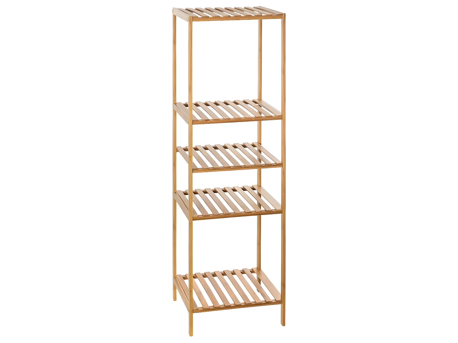 Étagère de rangement Colonne 4 niveaux en Bambou H 111.5 cm