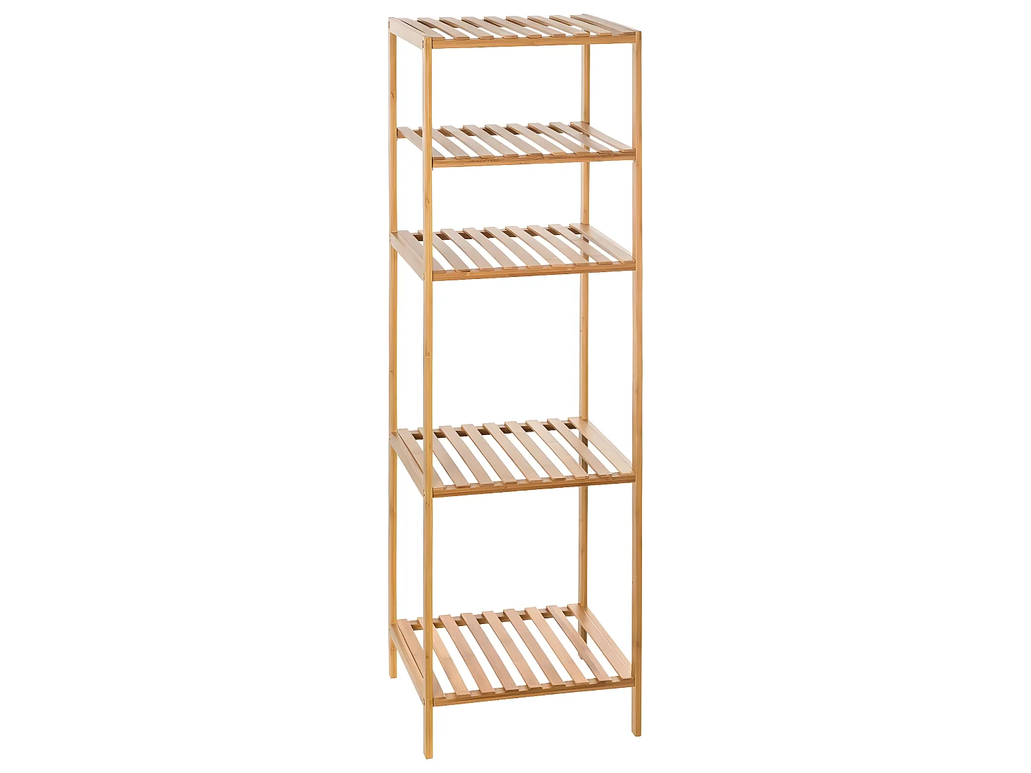 Étagère de rangement Colonne 4 niveaux en Bambou H 111.5 cm