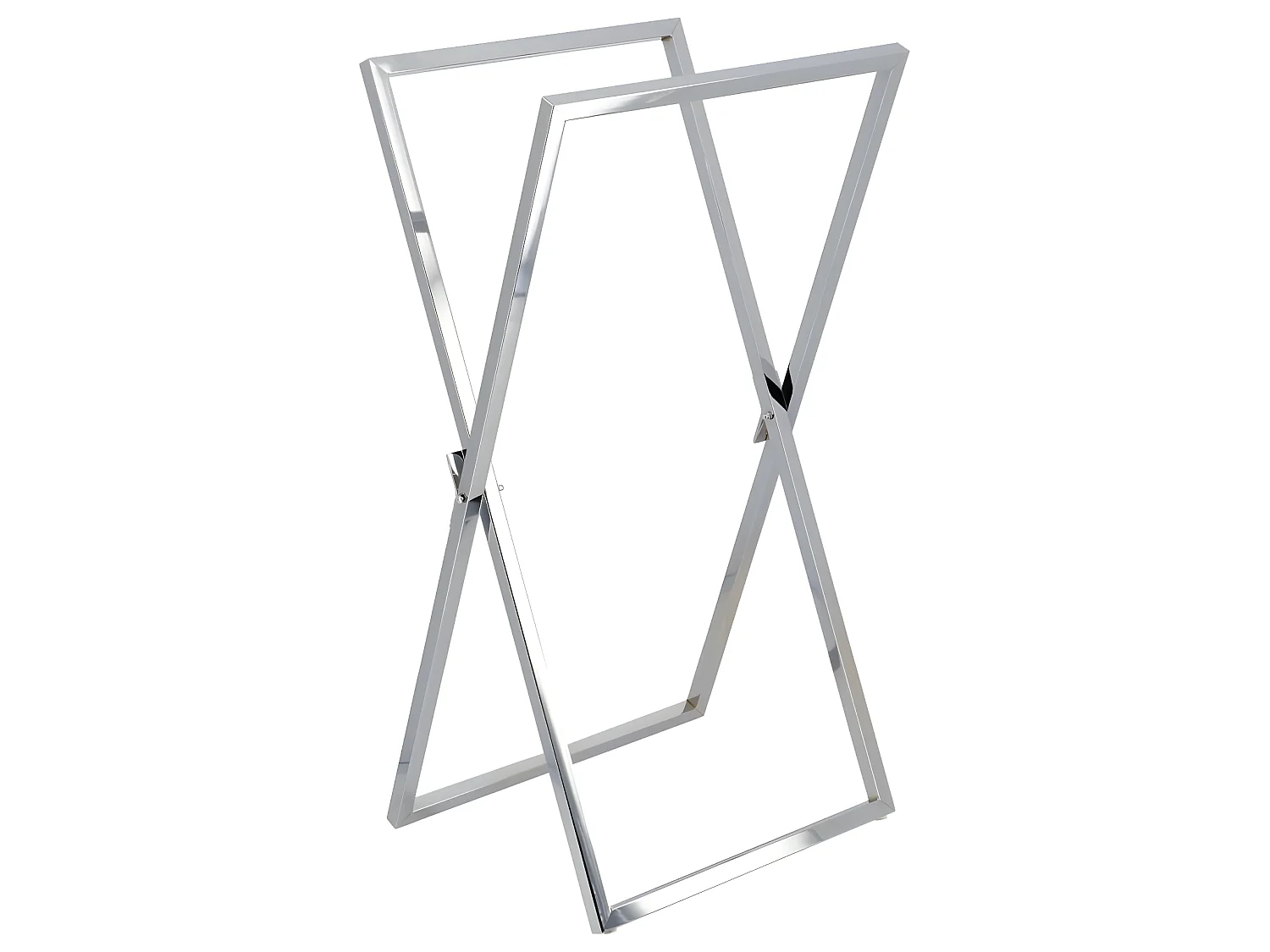 Porte-serviettes pliable 2 Barres en métal Chrome H 85 cm