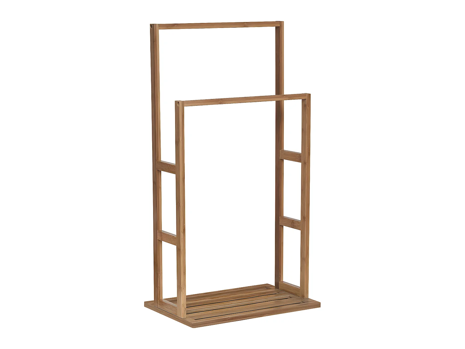 Porte-serviettes 2 Barres en Bambou H 80 cm