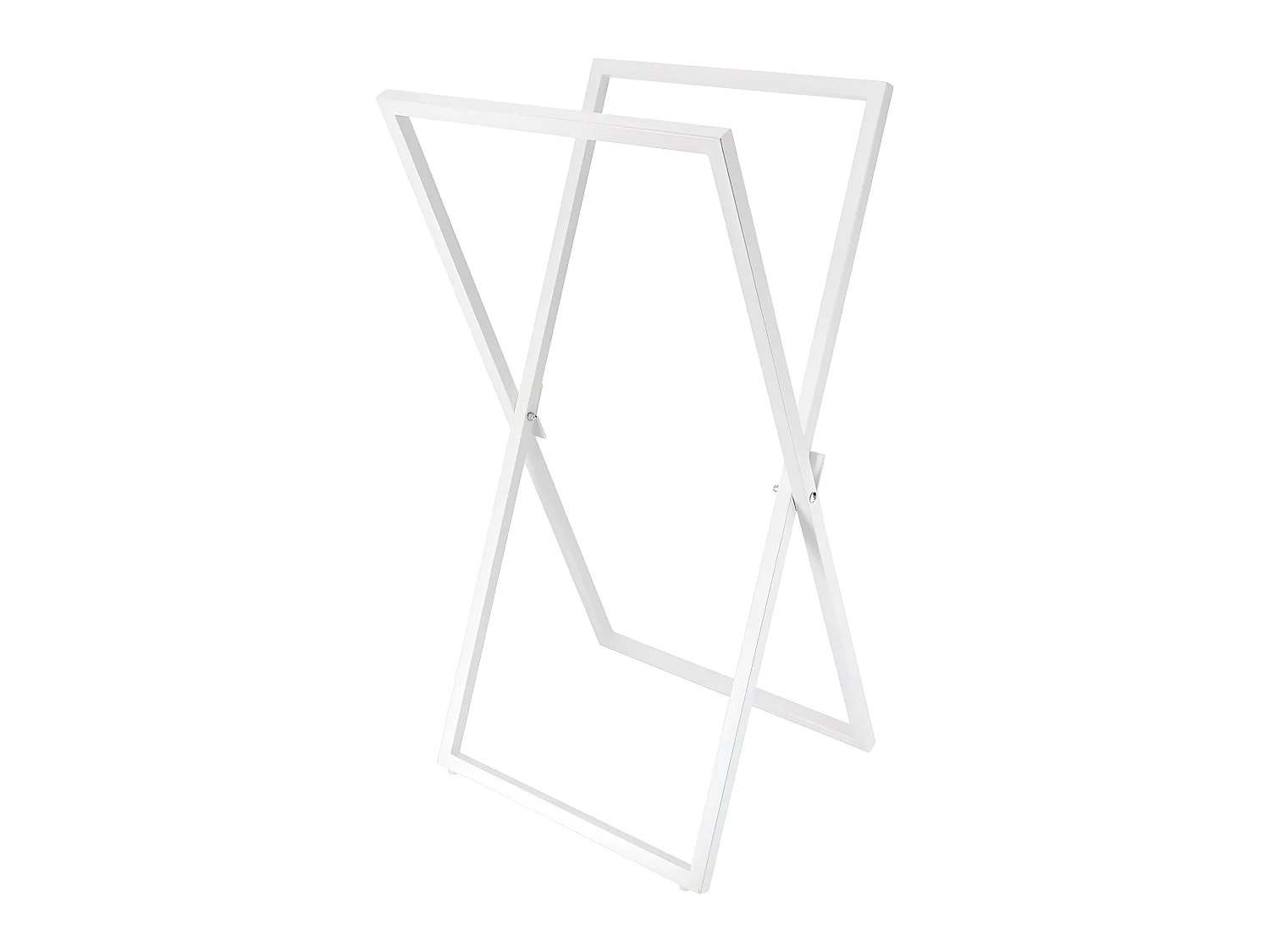 Porte-serviettes pliable 2 Barres en métal Blanc H 85 cm