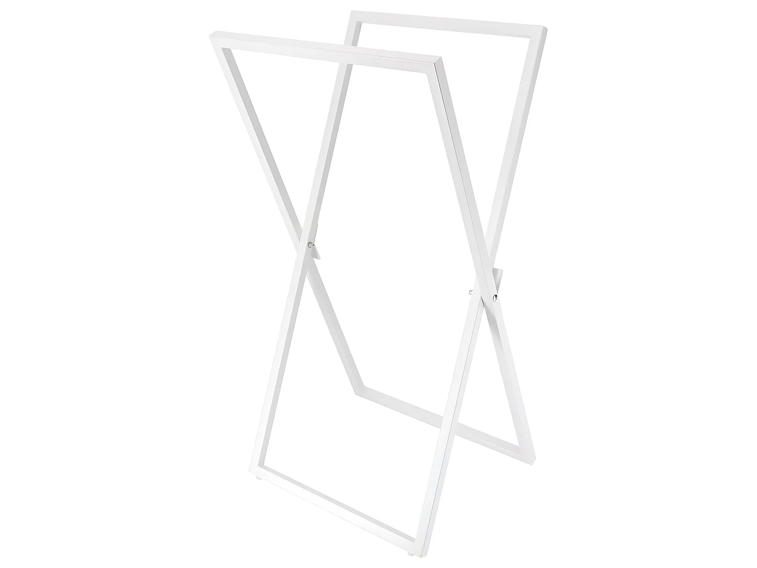 Porte-serviettes pliable 2 Barres en métal Blanc H 85 cm