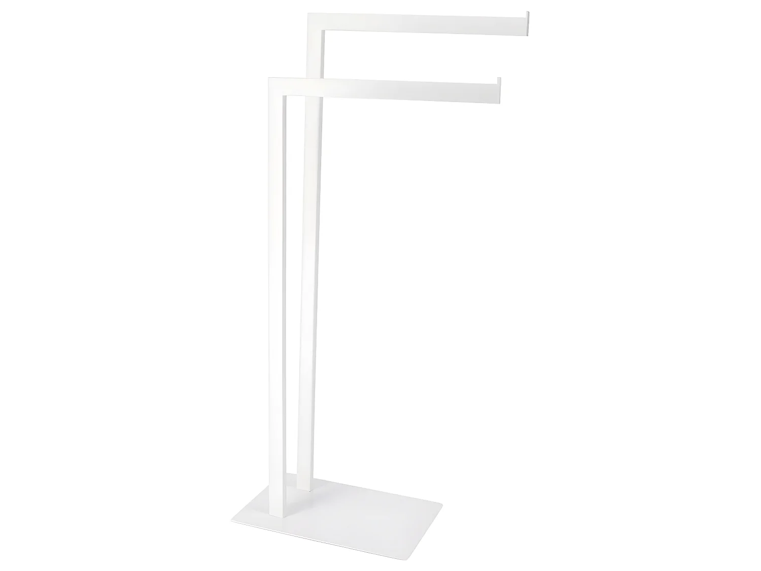 Porte-serviettes 2 Barres en Métal Blanc mat H 81 cm