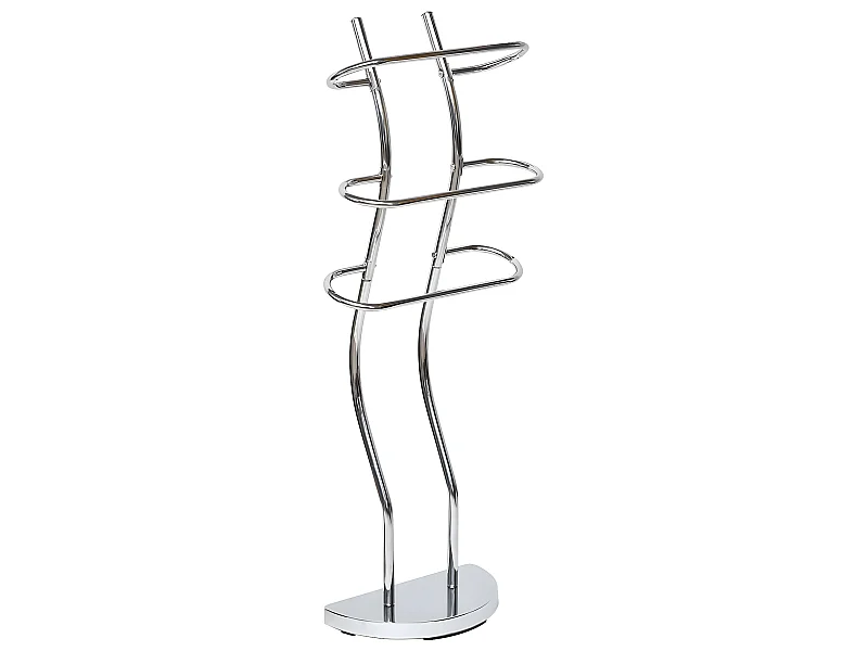 Porte-serviettes 3 Barres en métal chromé H 104 cm