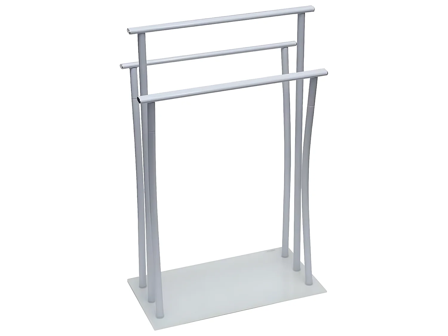 Porte-serviettes 3 Barres en métal blanc Base en verre trempé H 76.5 cm