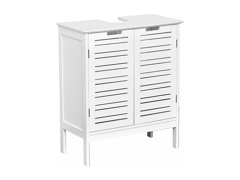 Meuble sous lavabo 2 Portes et 1 Etagère intérieure H 70 cm -  Blanc Miami
