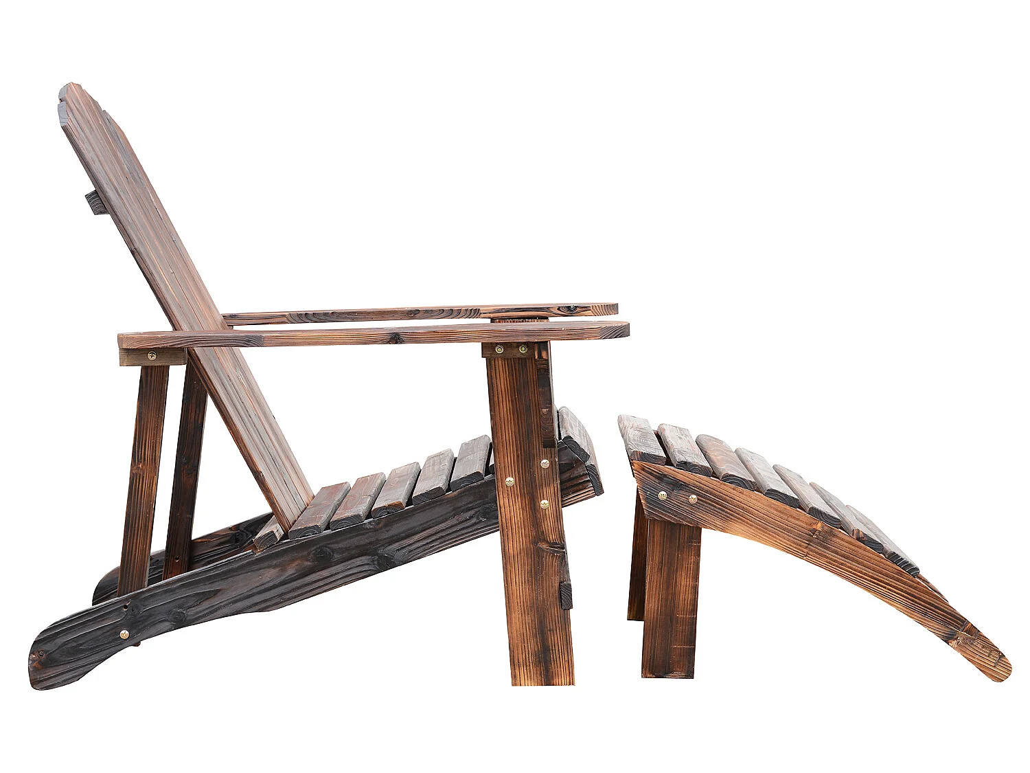 Fauteuil de jardin adirondack chaise longue chaise plage avec tabouret bois de sapin