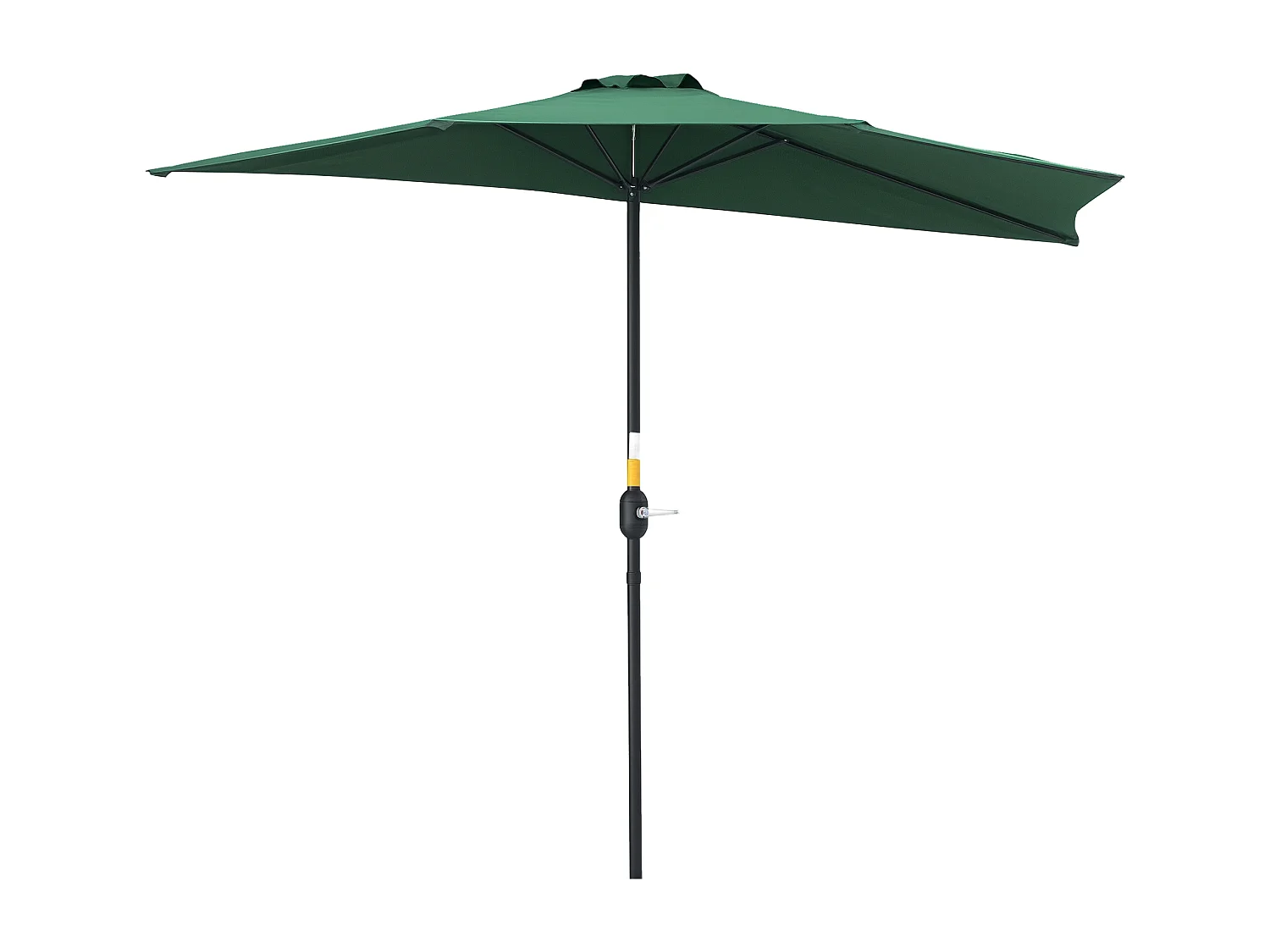 Demi parasol, parasol de balcon 5 entretoises métal polyester 2,69L x 1,38l x 2,36H m vert