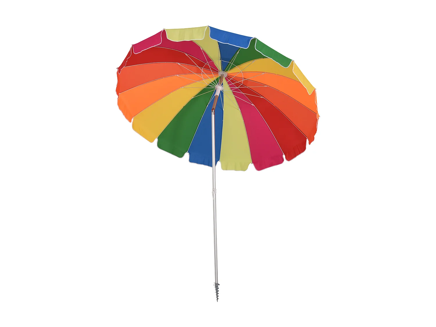 Parasol inclinable rond Ø 220 cm tissu polyester haute densité anti-UV mât démontable alu sac de transport inclu multicolore