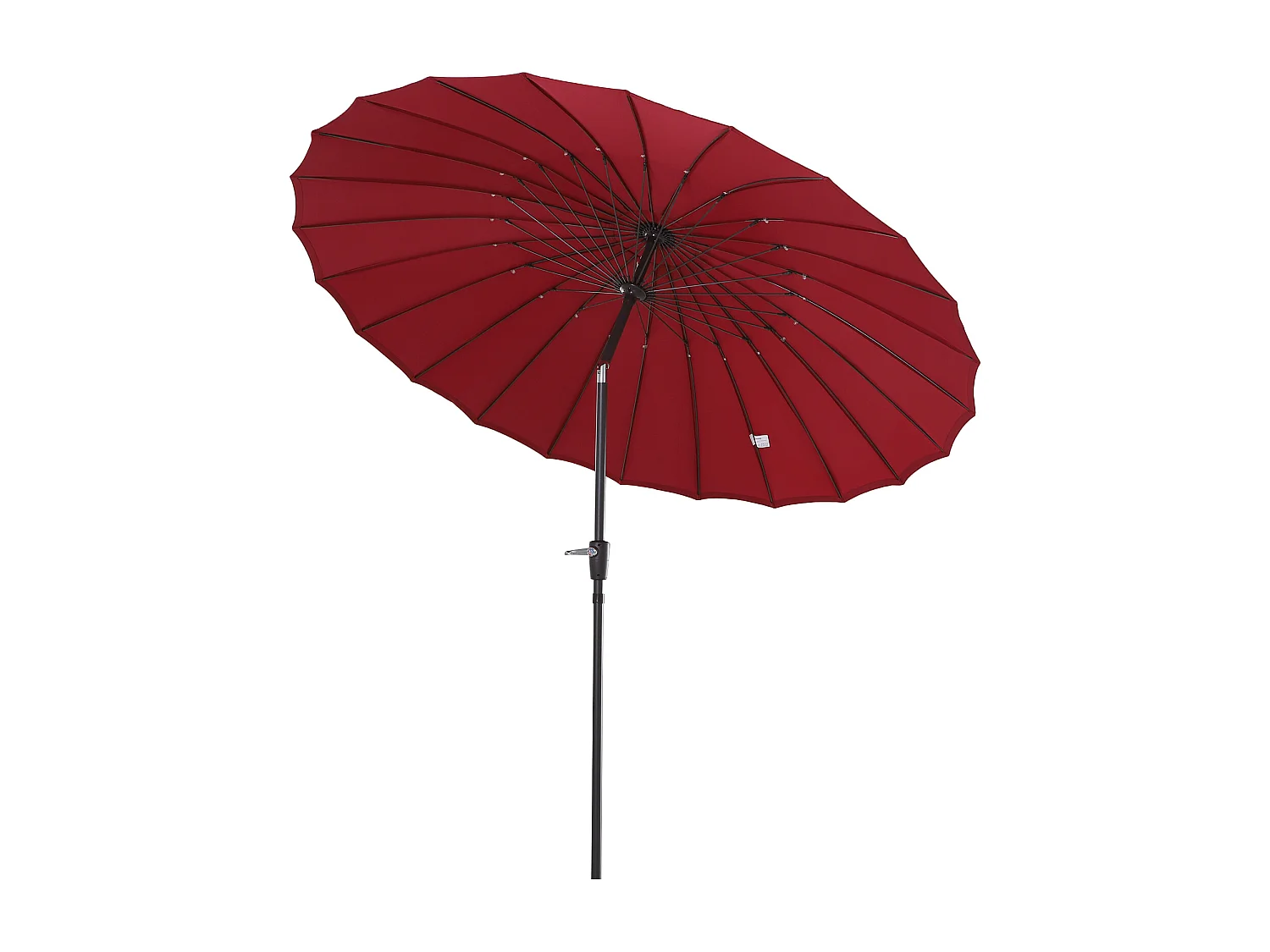 Parasol inclinable rond avec manivelle aluminium fibre de verre polyester diamètre 2,60 m coloris rouge