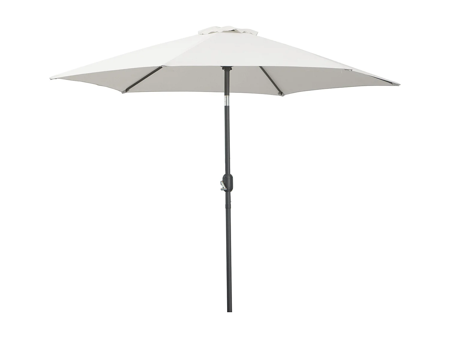 Parasol inclinable de jardin balcon terrasse manivelle toile polyester imperméabilisée haute densité 180 g/m² Ø2,7 x 2,35H m alu crème