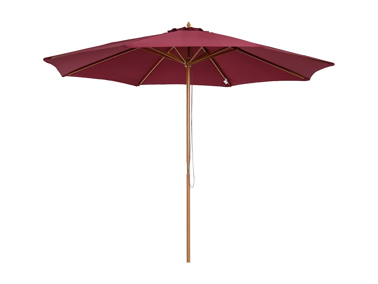 Outsunny Parasol droit en bois polyester haute densité protection solaire Ø 3 x 2,5 m rouge