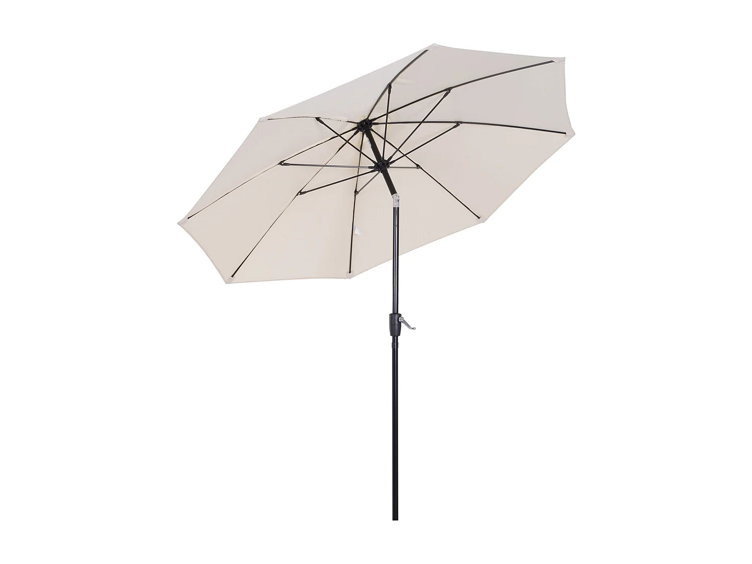 Parasol inclinable aluminium fibre de verre polyester diamètre 2,65 m coloris crème