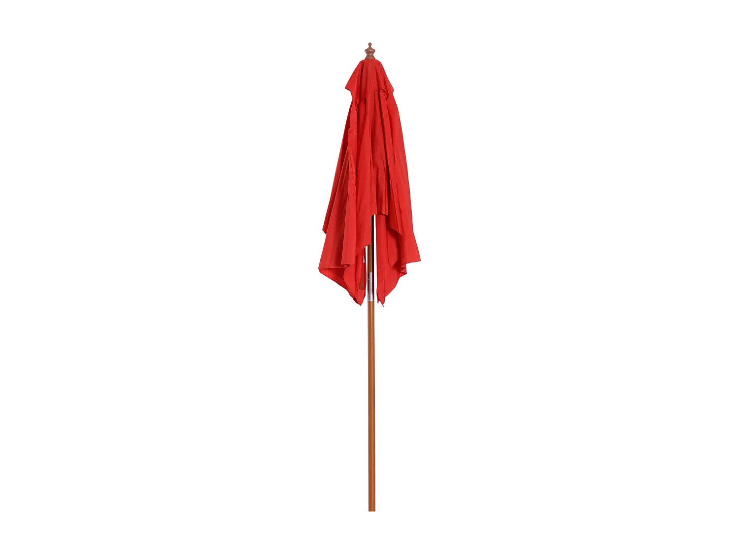 Parasol rectangulaire inclinable bois polyester haute densité 2L x 1,5l x 2,3H m rouge