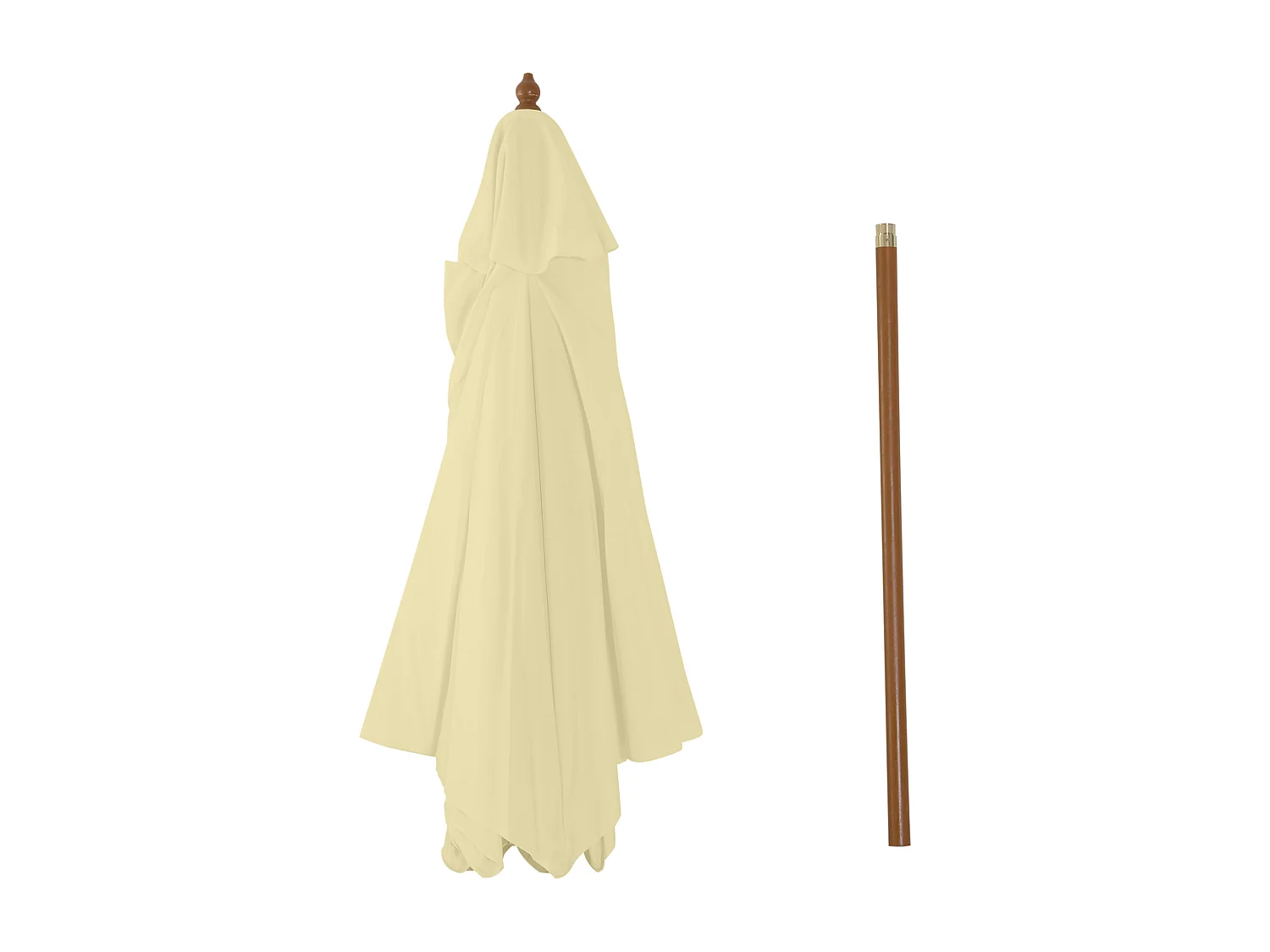 Outsunny Parasol droit hexagonal grande taille de jardin Ø 2,5 x 2,3H m bois de bambou crème