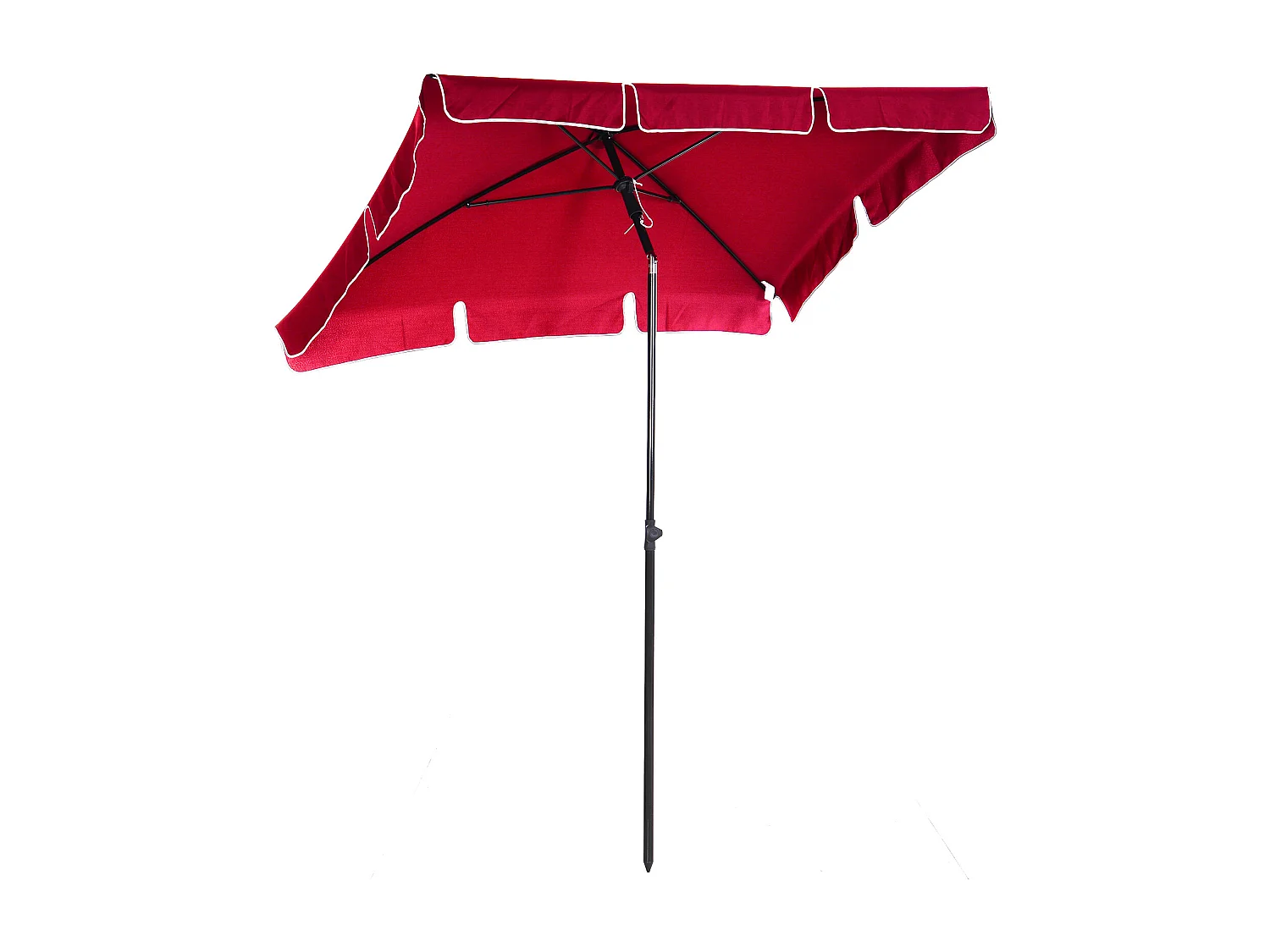Parasol rectangulaire inclinable alu acier polyester haute densité diamètre 2 m rouge