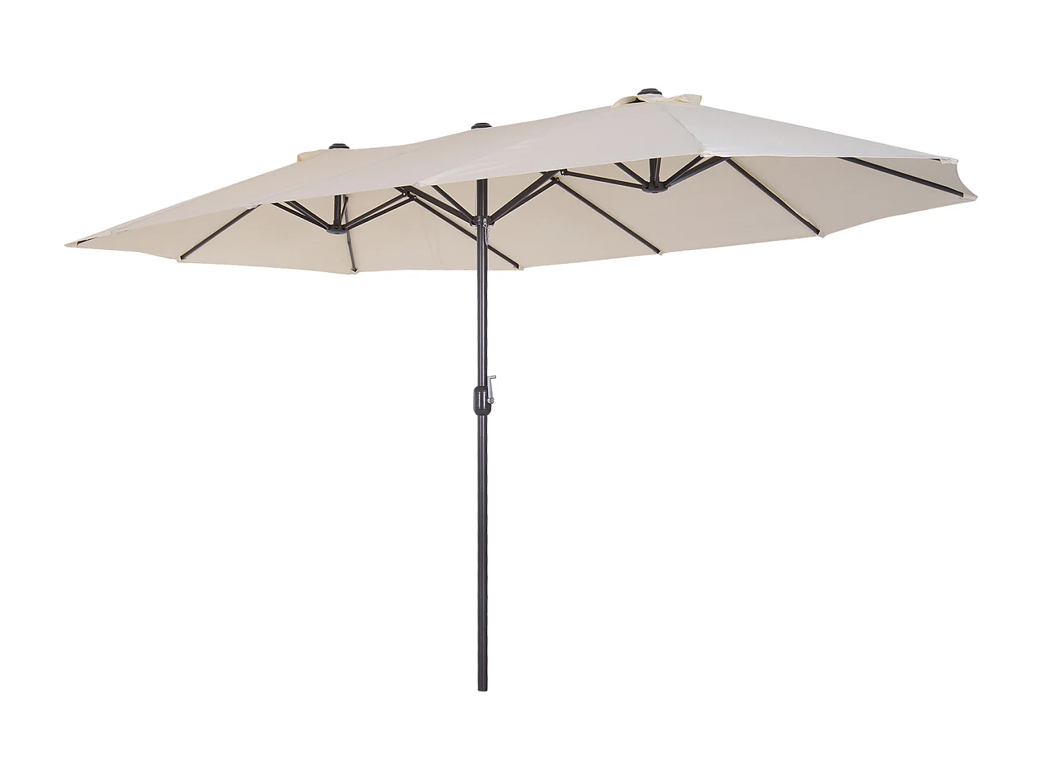 Parasol de jardin XXL parasol grande taille 4,6L x 2,7l x 2,4H m manivelle acier polyester haute densité crème