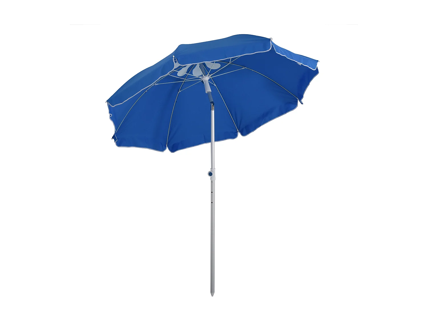 Parasol inclinable octogonal Ø 190 cm tissu polyester haute densité anti-UV hauteur réglable mât alu sac de transport inclus bleu
