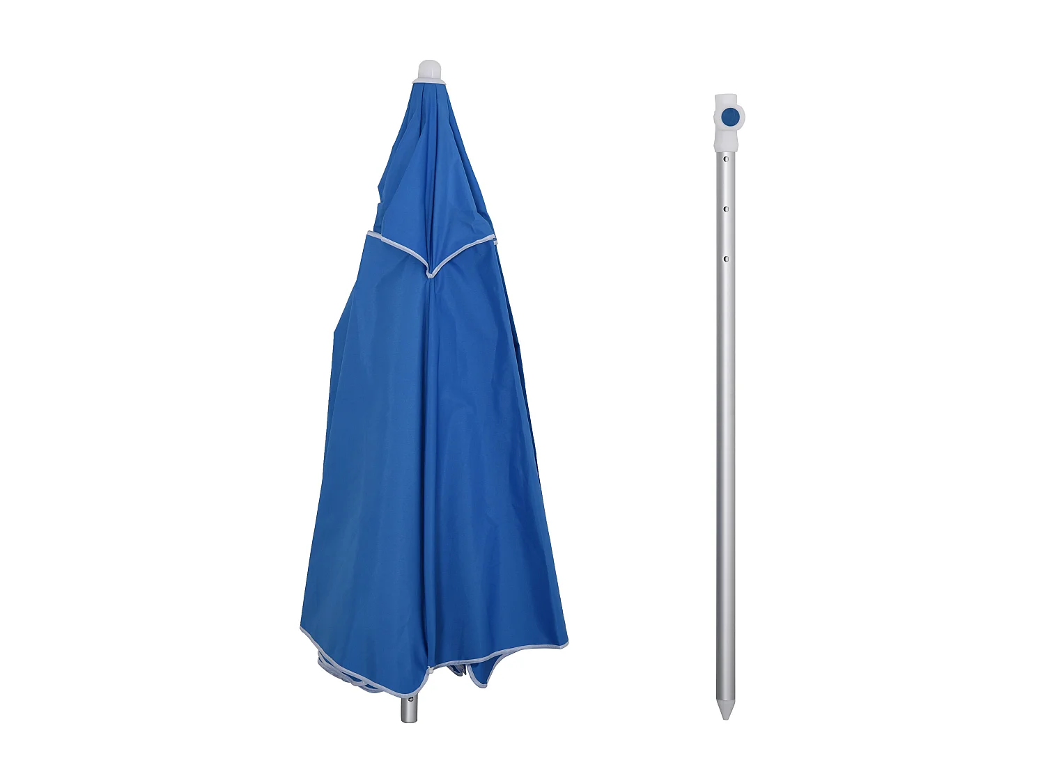 Parasol inclinable octogonal Ø 190 cm tissu polyester haute densité anti-UV hauteur réglable mât alu sac de transport inclus bleu