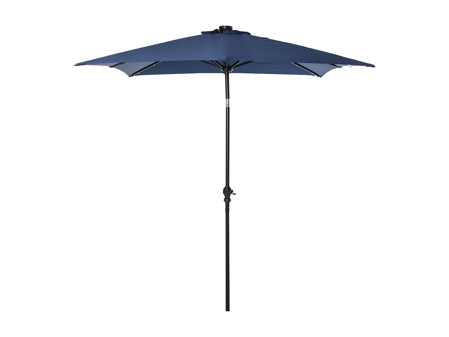 Parasol lumineux rectangulaire inclinable dim. 2,68L x 2,05l x 2,48H m parasol LED solaire métal polyester haute densité bleu