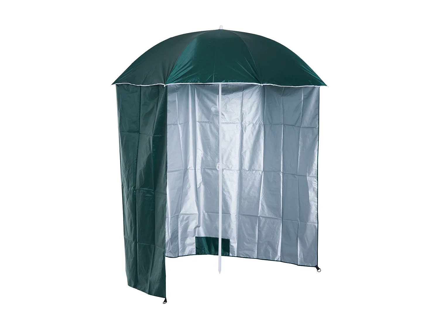 Parasol de plage Ø 2,2 x 2,2H cm protection UPF 50 + sac transport, sardines et lestage intégrés vert foncé