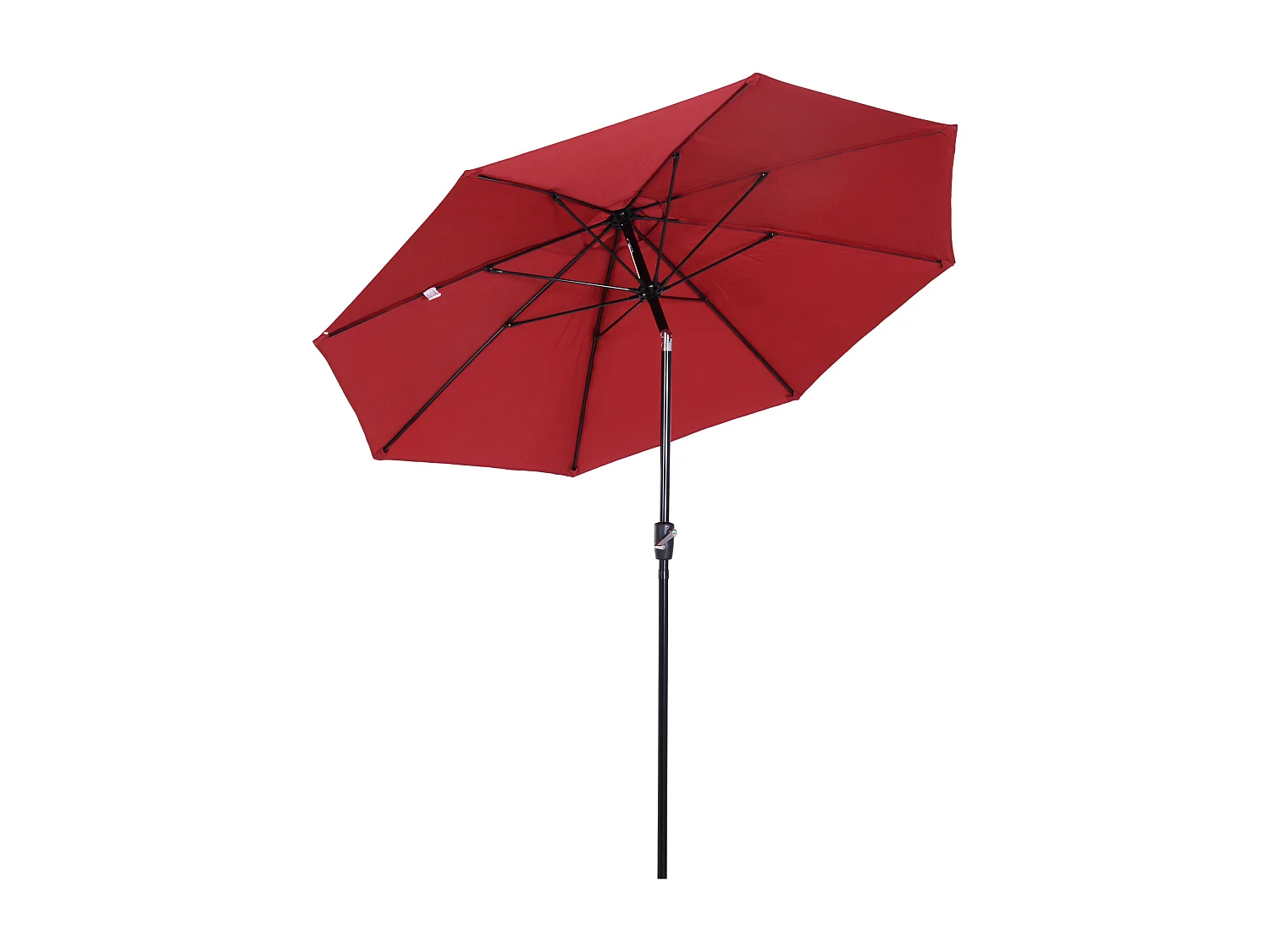 Parasol inclinable aluminium fibre de verre polyester diamètre 2,65 m coloris rouge