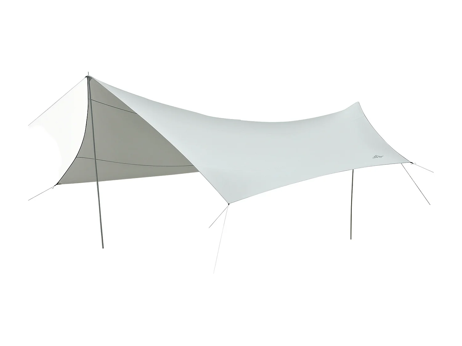 Bâche anti-pluie voile d'ombrage toile de camping 5,6L x 5,5l m polyester haute densité 190T imperméable gris