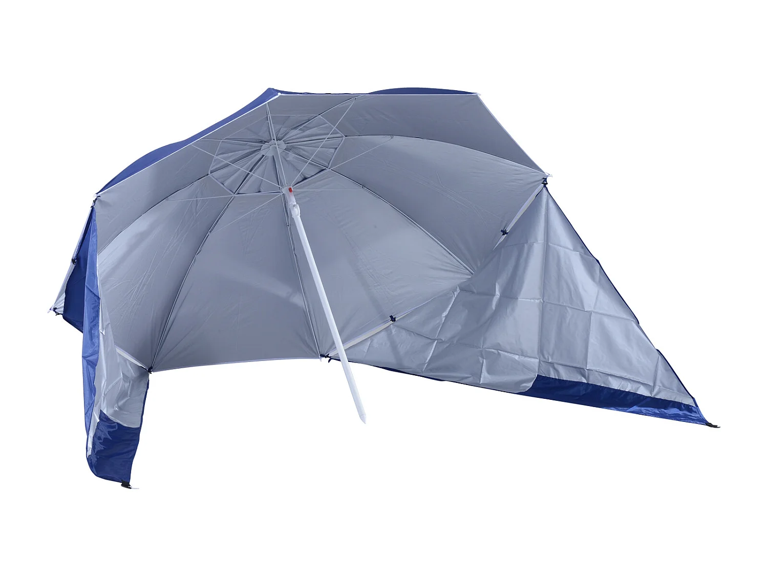Parasol abri solaire contemporain protection UPF 50+ sac transport fourni bleu marine