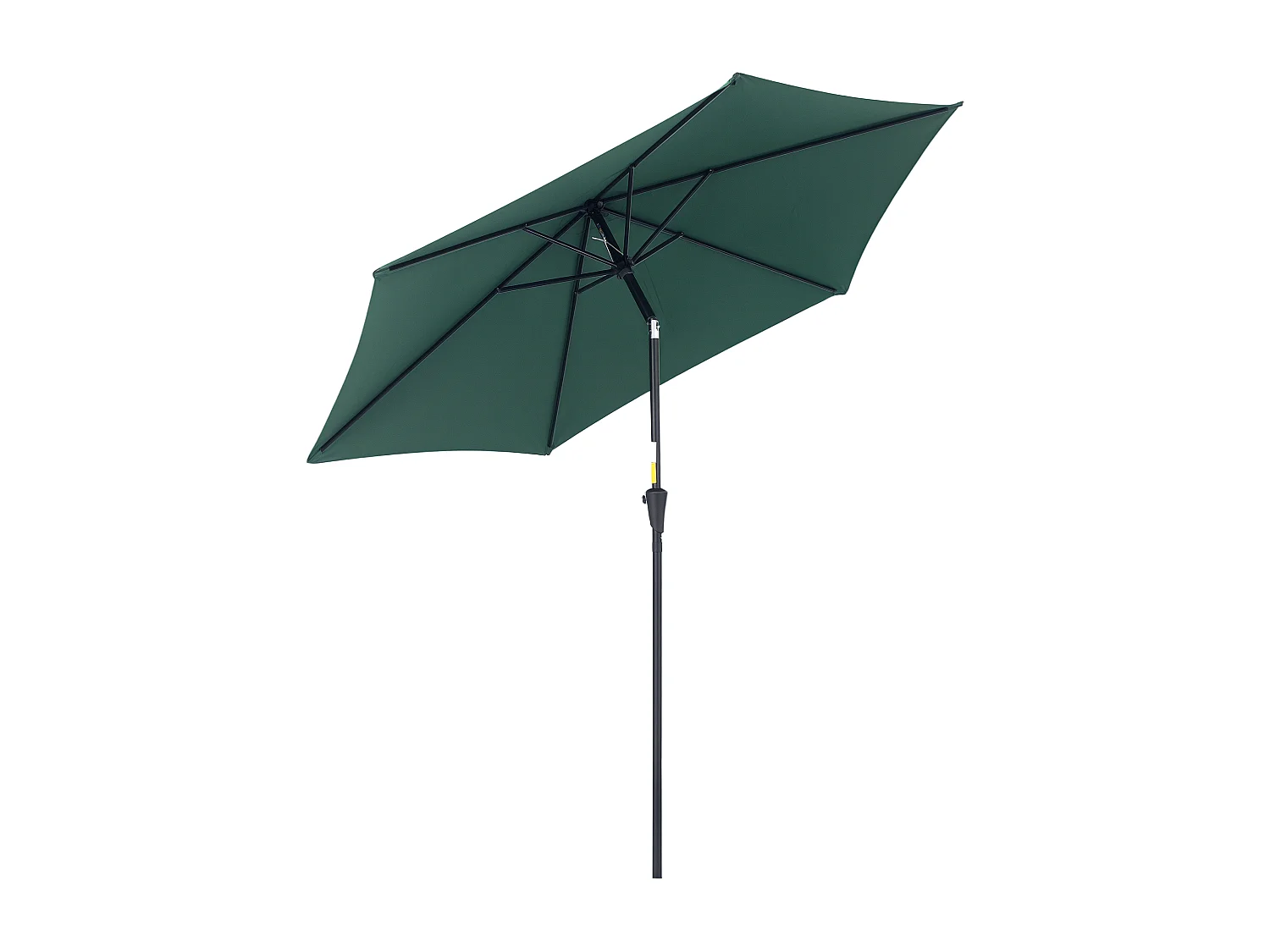 Parasol inclinable de jardin balcon terrasse manivelle toile polyester imperméabilisée haute densité 180 g/m² Ø2,7 x 2,35H m alu vert