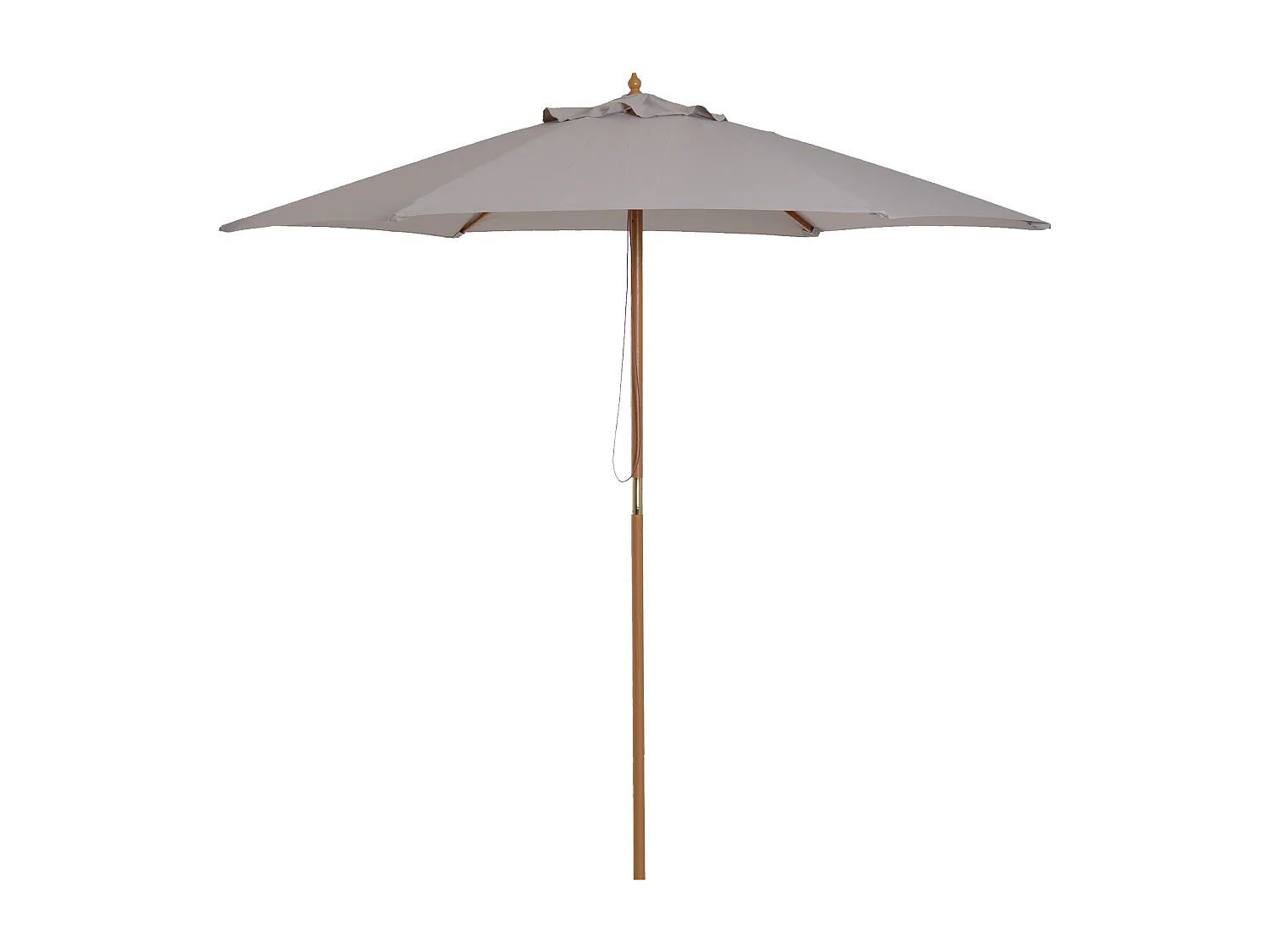 Parasol droit hexagonal de jardin grande taille dim. Ø 2,5 x 2,3H m bambou polyester gris