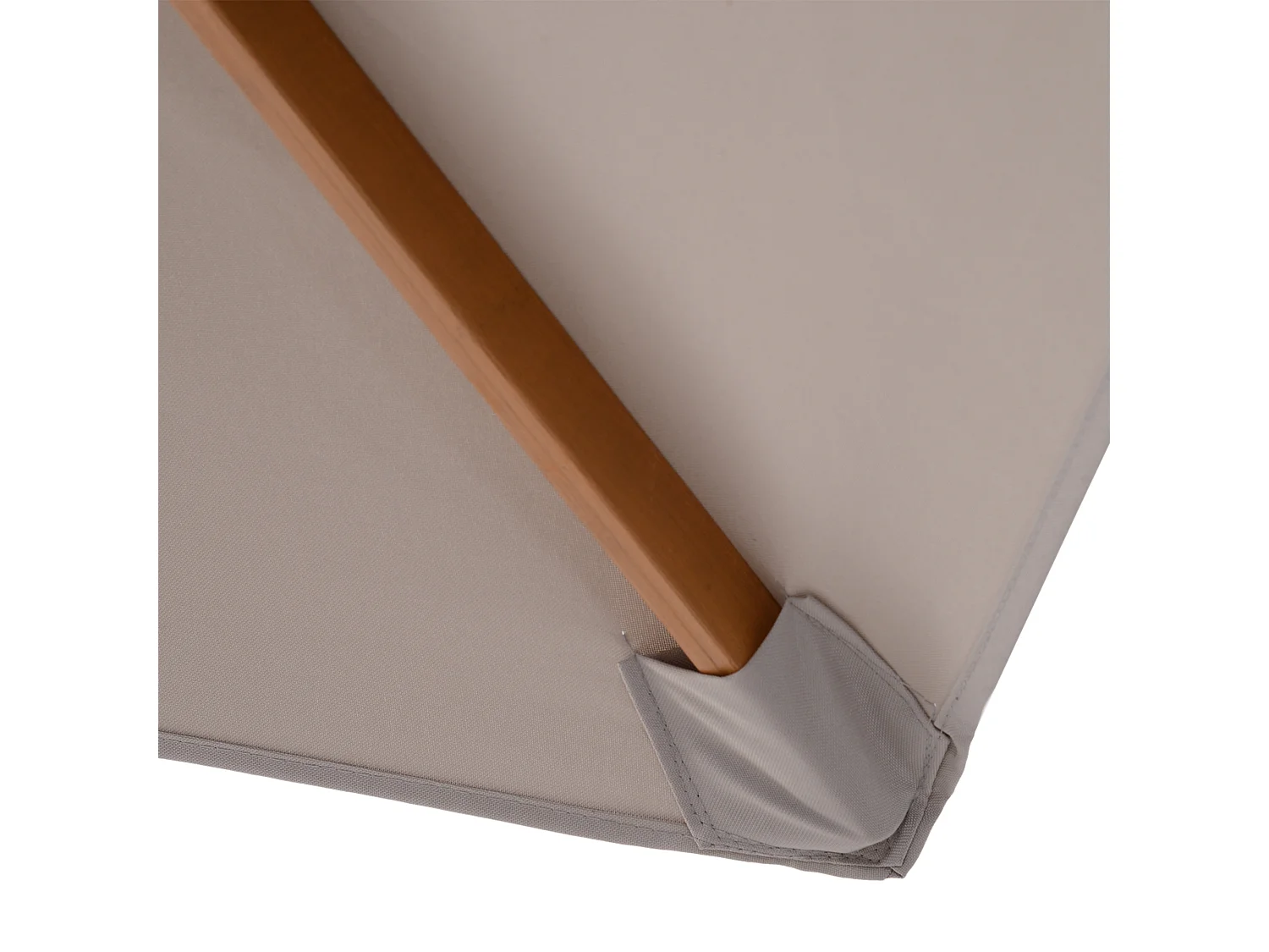 Parasol droit hexagonal de jardin grande taille dim. Ø 2,5 x 2,3H m bambou polyester gris