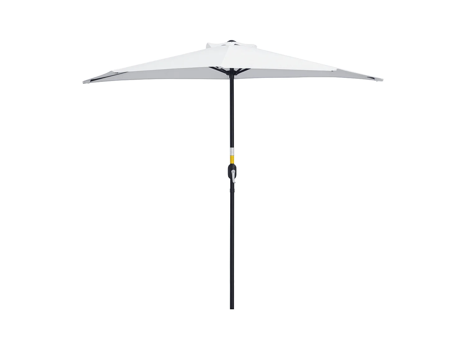 Demi parasol - parasol de balcon - ouverture fermeture manivelle - acier polyester haute densité blanc