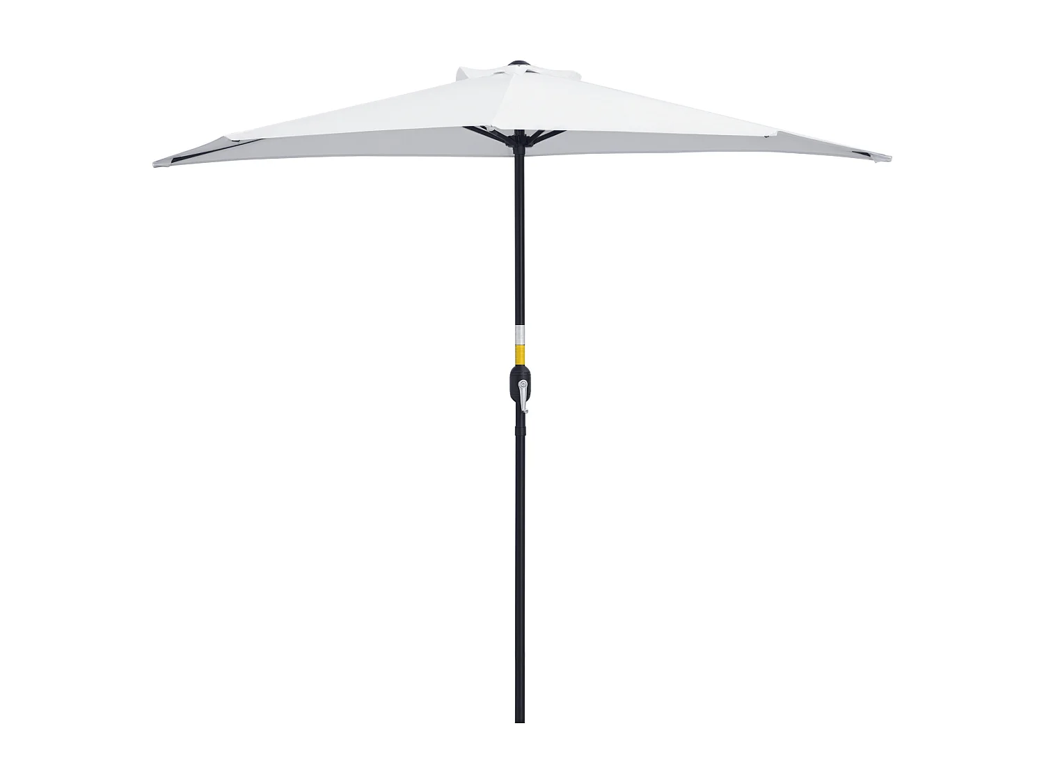 Demi parasol - parasol de balcon - ouverture fermeture manivelle - acier polyester haute densité blanc
