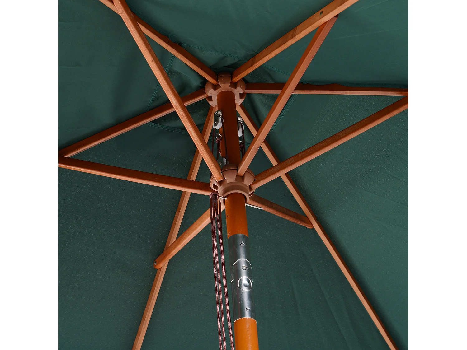 Parasol rectangulaire inclinable bois polyester haute densité 2L x 1,5l x 2,3H m vert foncé