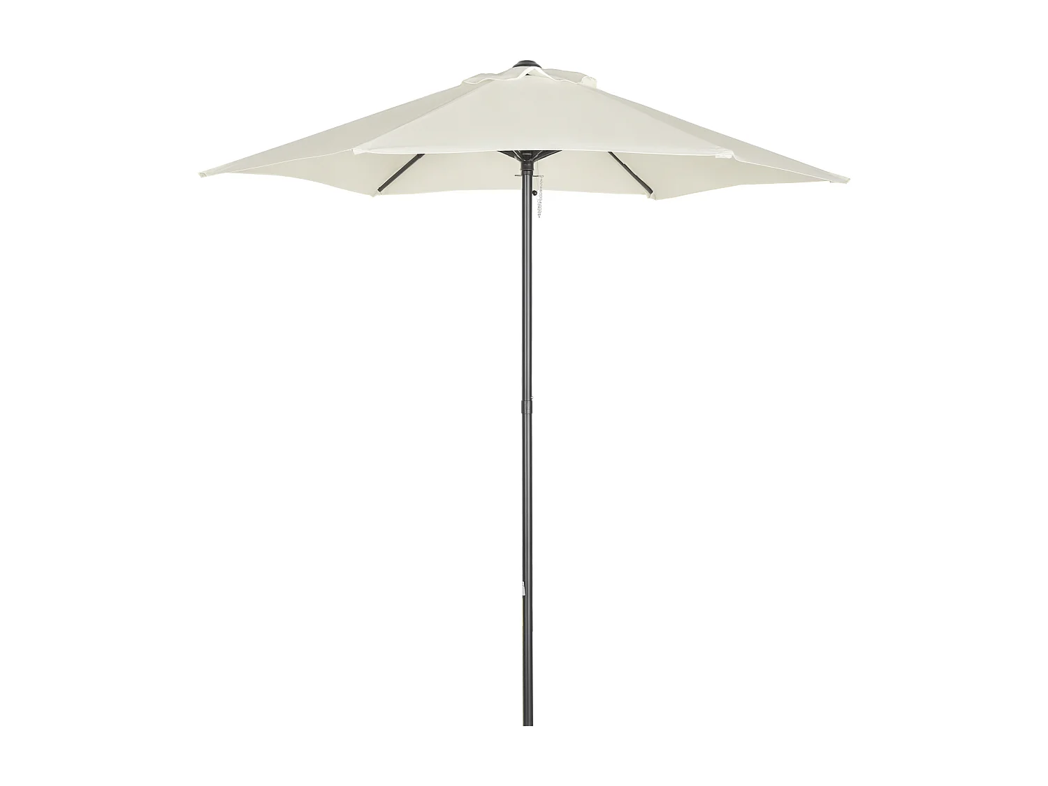 Parasol droit de jardin balcon terrasse grande taille toile polyester 160 g/m² Ø 1,96 x 2H m mât alu beige