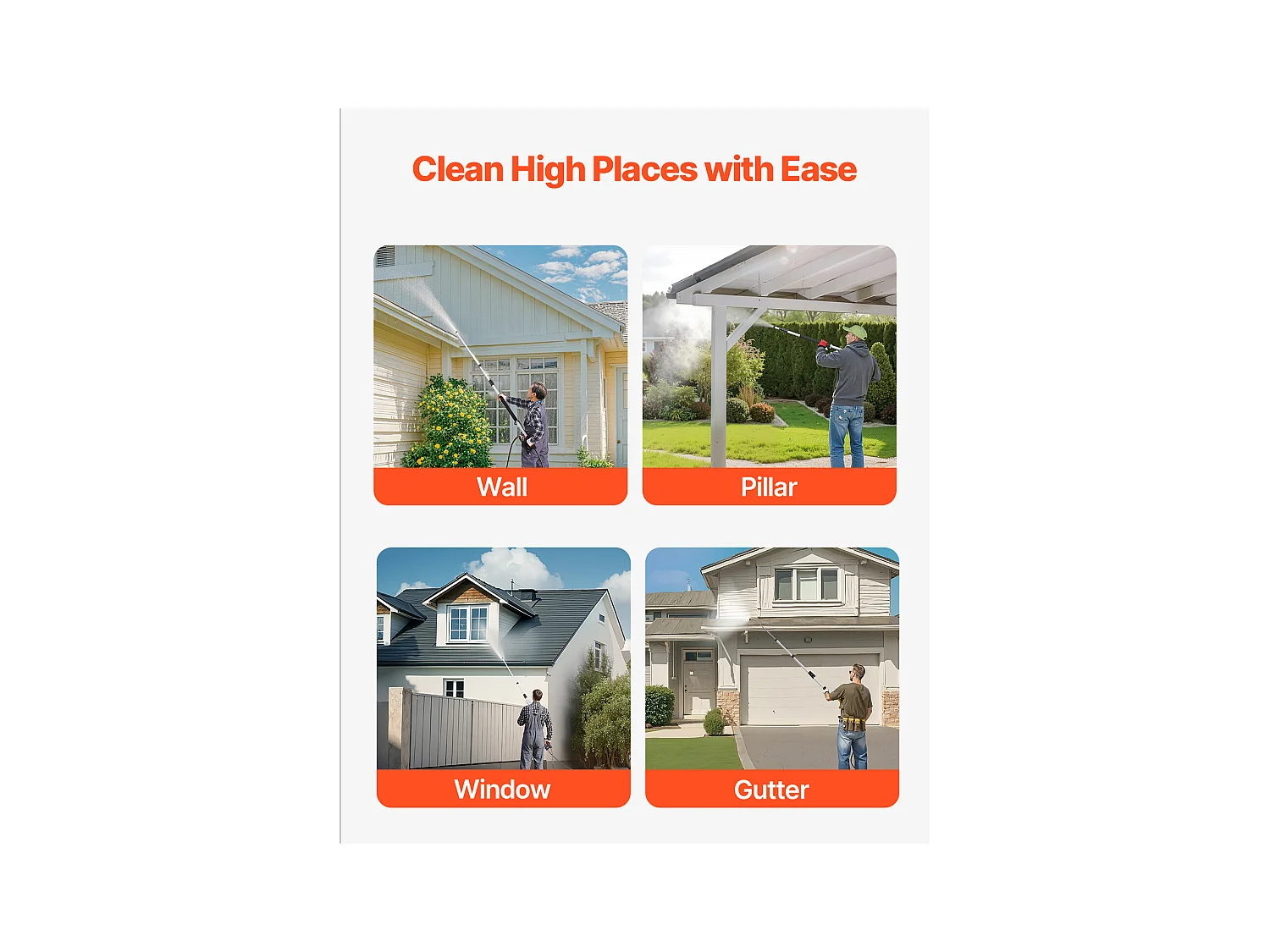 Lancia Telescopica SucceBuy Lancia Telescopica per Idropulitrice da 640 cm, 4000 PSI, 7 Ugelli