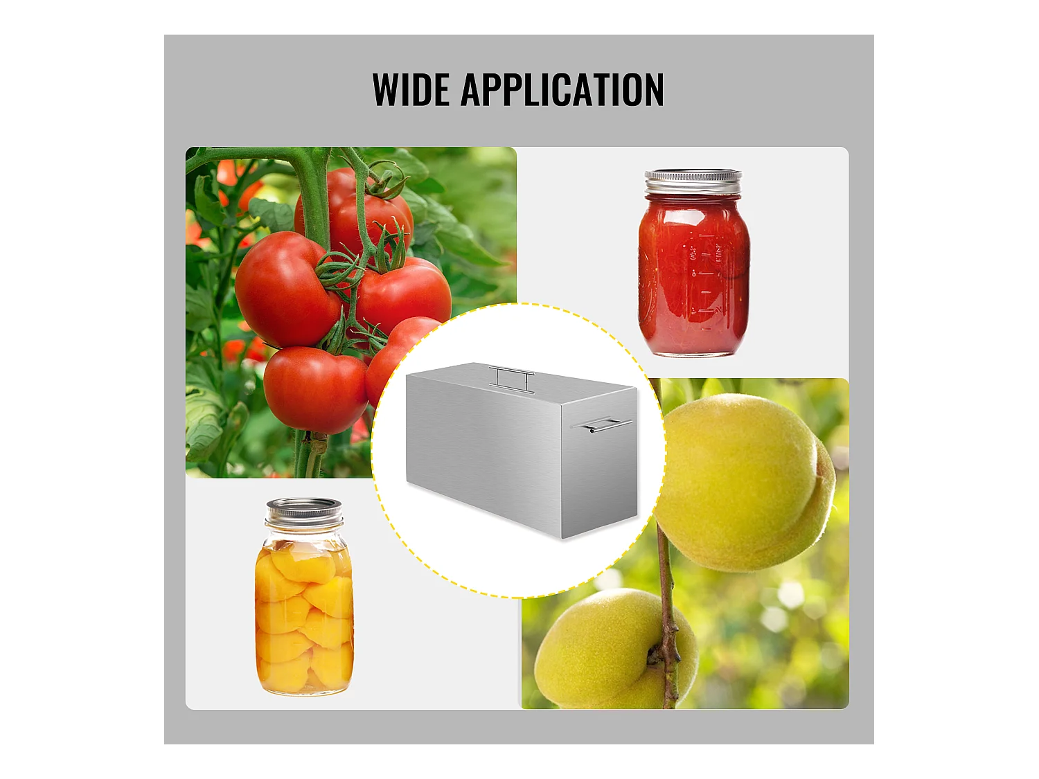 Marmite à Bain-Marie, SucceBuy Marmite à Bain-Marie en Acier Inoxydable de 15 Litres avec Support