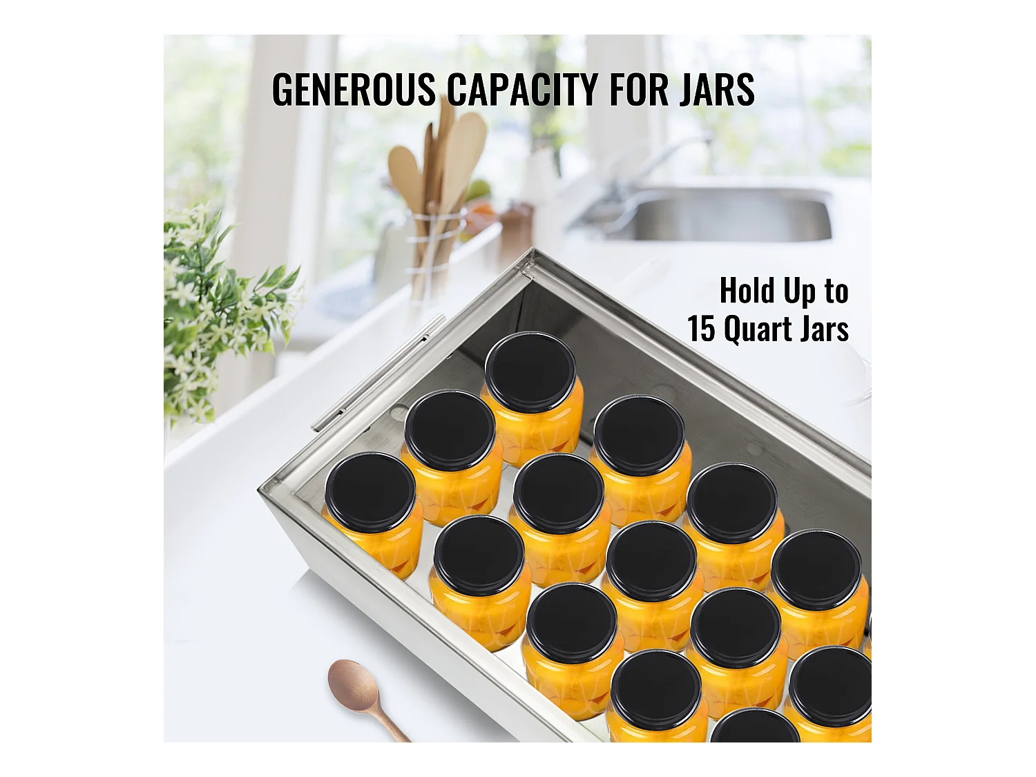 Marmite à Bain-Marie, SucceBuy Marmite à Bain-Marie en Acier Inoxydable de 15 Litres avec Support