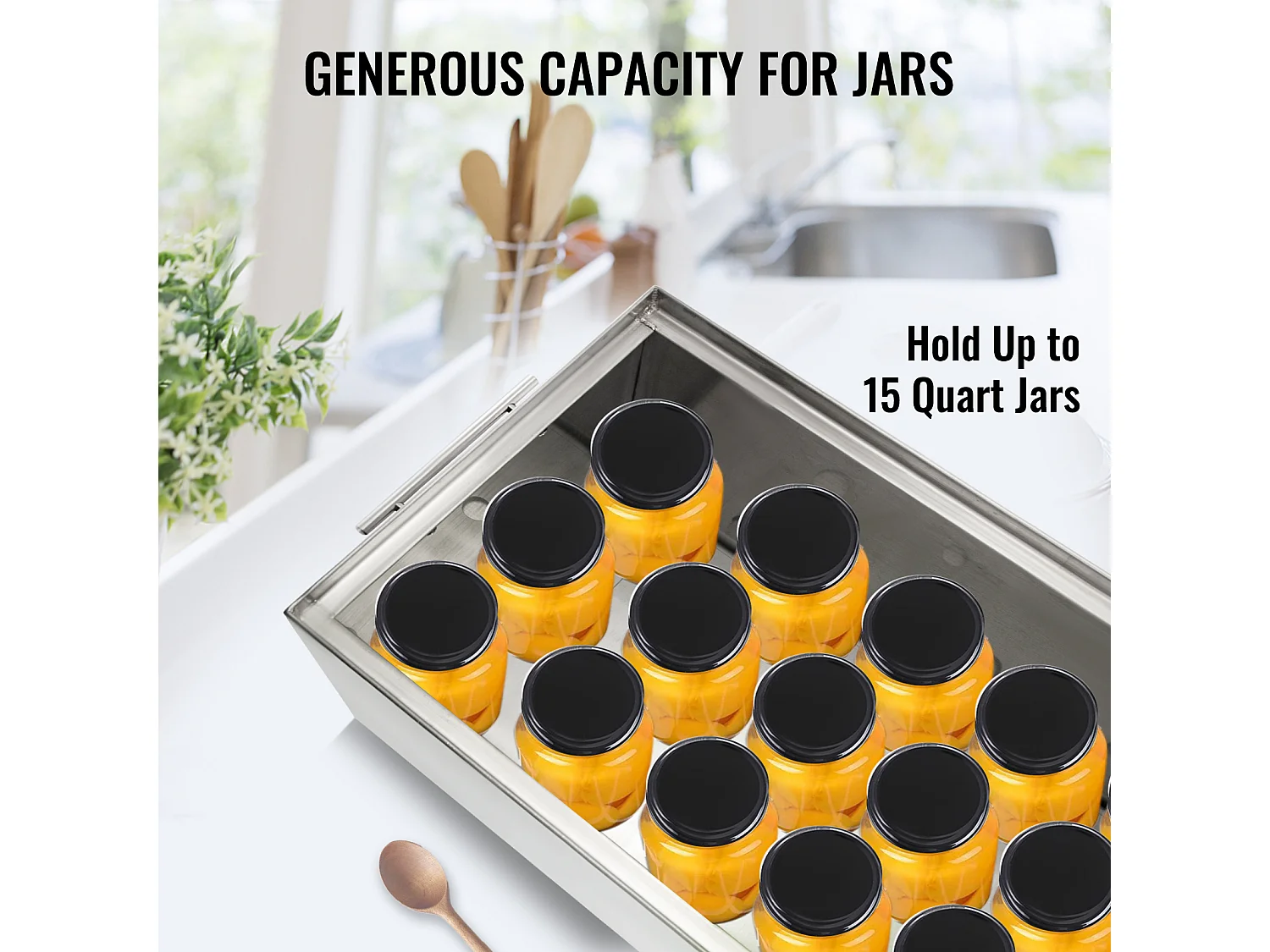 Marmite à Bain-Marie, SucceBuy Marmite à Bain-Marie en Acier Inoxydable de 15 Litres avec Support