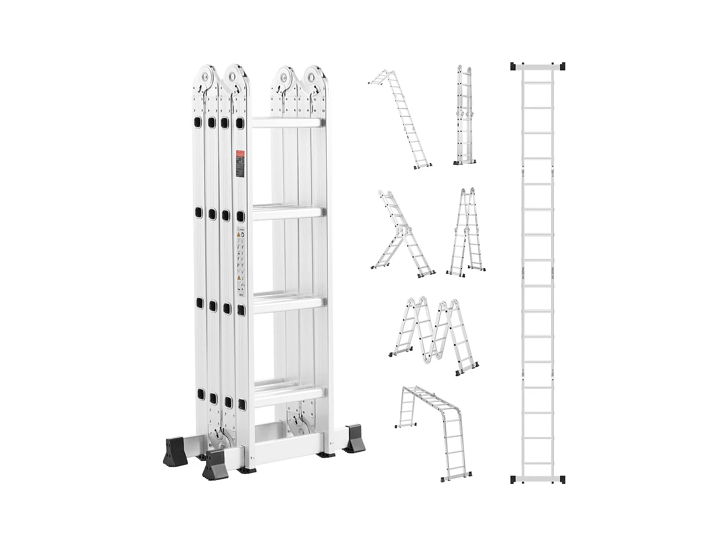 Échelle Pliante Polyvalente SucceBuy 7 en 1, 4 Marches, Hauteur 4,6 m