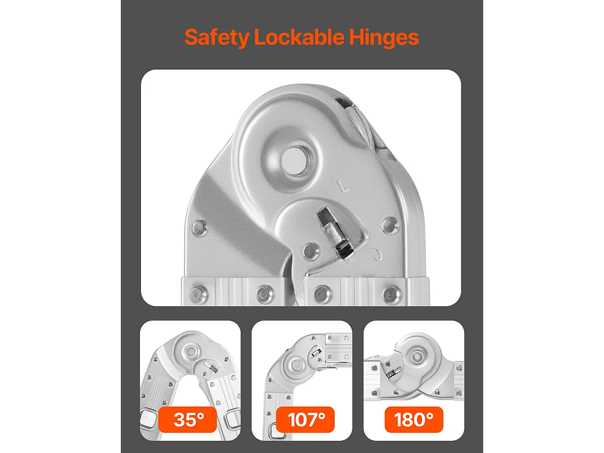 Échelle Pliante Polyvalente SucceBuy 7 en 1, 4 Marches, Hauteur 4,6 m