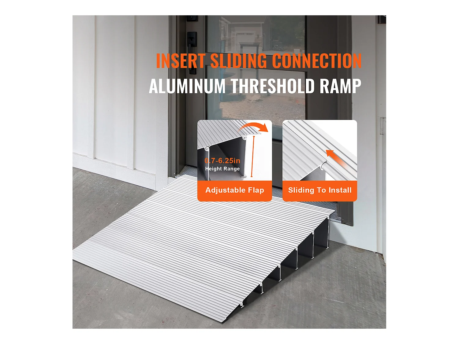 Rampe de Seuil en Aluminium SucceBuy, élévation de 15.24cm, 363kg pour Fauteuils Roulants, Scooters