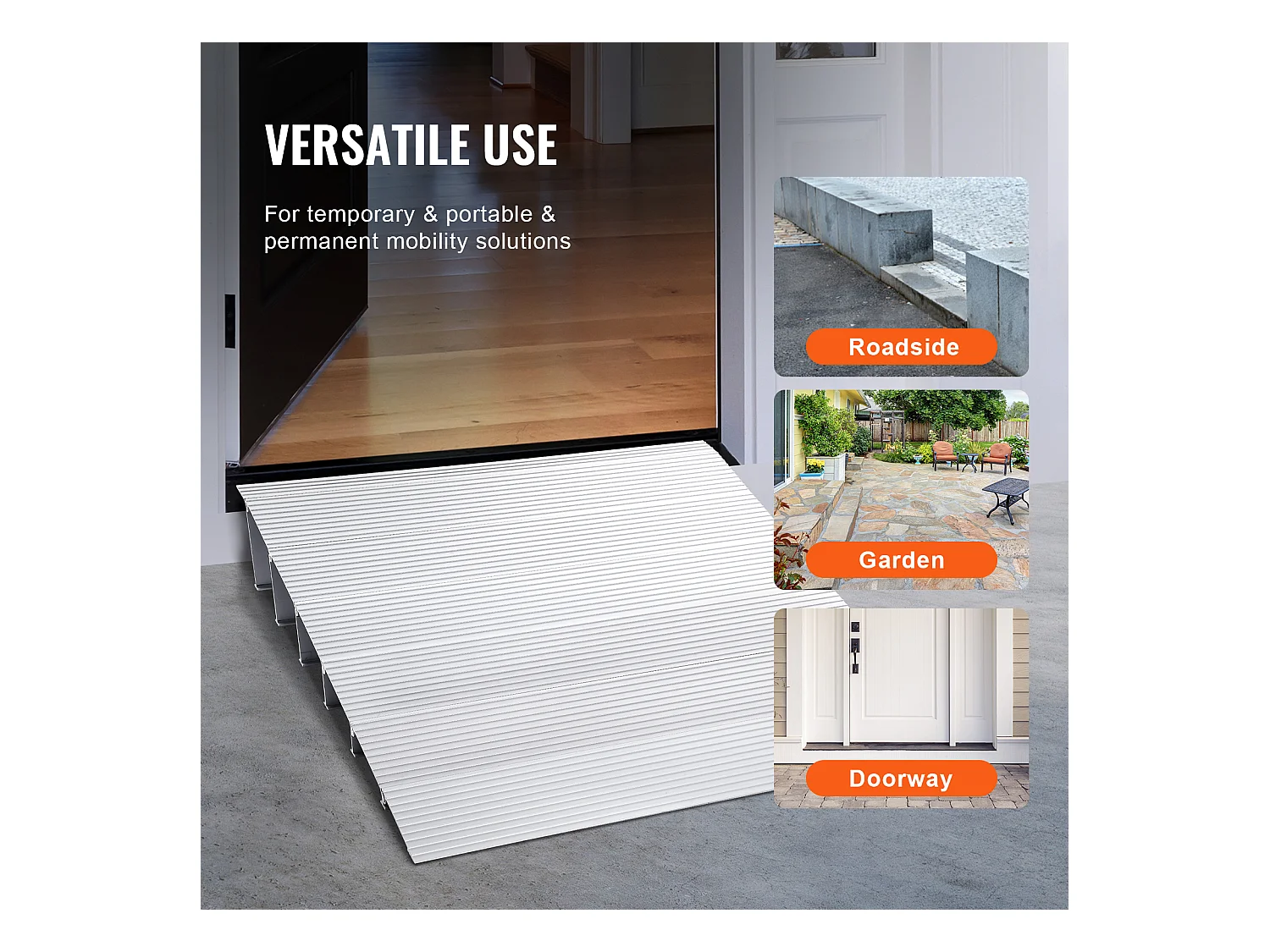 Rampe de Seuil en Aluminium SucceBuy, élévation de 15.24cm, 363kg pour Fauteuils Roulants, Scooters