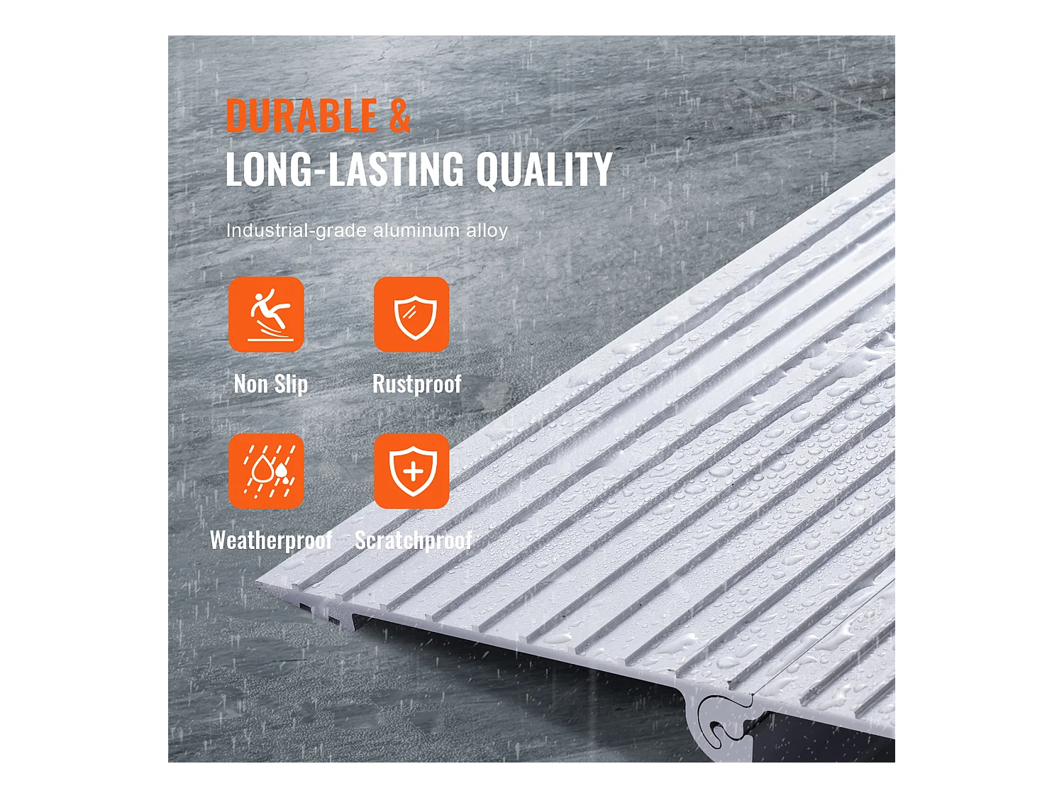 Rampe de Seuil en Aluminium SucceBuy, élévation de 15.24cm, 363kg pour Fauteuils Roulants, Scooters