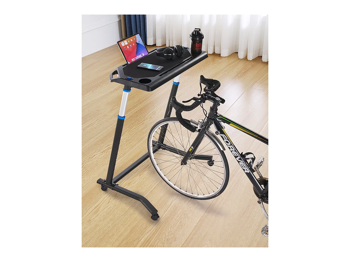 Mesa para Bicicleta Ergométrica SucceBuy Mesa de Ciclismo Móvel, Mesa de Fitness Dobrável com Roda Travável para Fitness