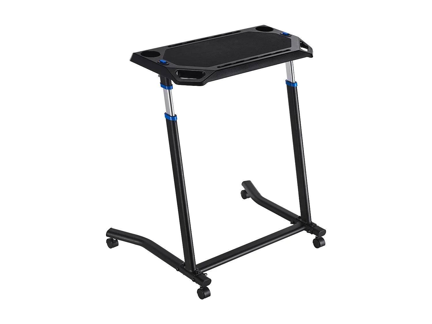 Stationair Fietsbureau SucceBuy Mobiel Fietsbureau, Opvouwbaar Fitnessbureau met Vergrendelbaar Wiel voor Fitness