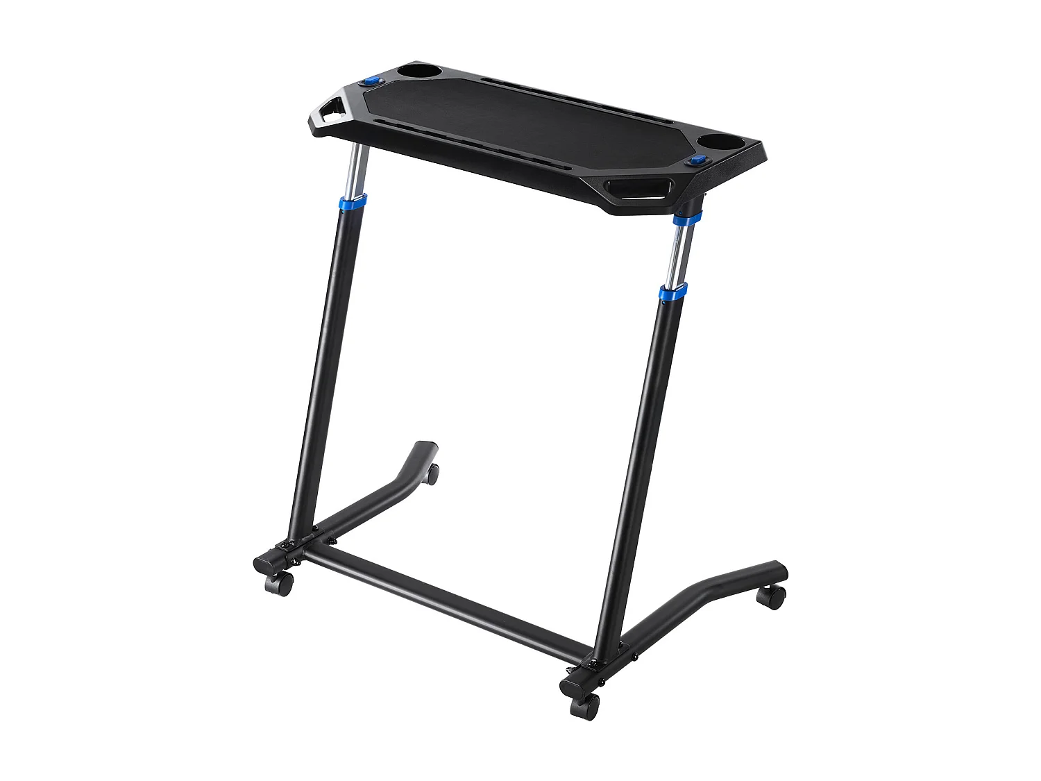 Stationair Fietsbureau SucceBuy Mobiel Fietsbureau, Opvouwbaar Fitnessbureau met Vergrendelbaar Wiel voor Fitness