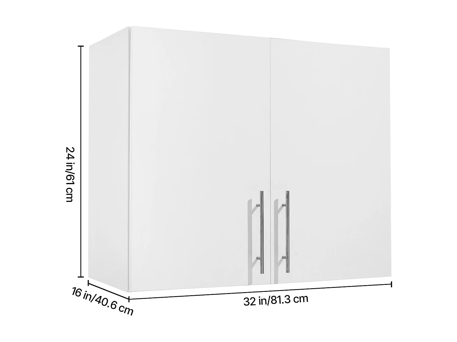 Armoire Murale SucceBuy Armoire Murale de Buanderie avec 2 Portes et 2 Niveaux, 81,5 cm